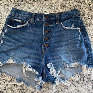 Abercrombie & Fitch Dark Denim High-waisted Button-Up short Size 4